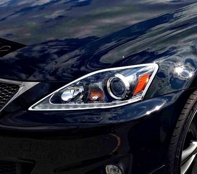~圓夢工廠~ Lexus IS250C IS350C 2009 ~on 鍍鉻銀 改裝 車燈框飾貼 前燈框 頭燈框