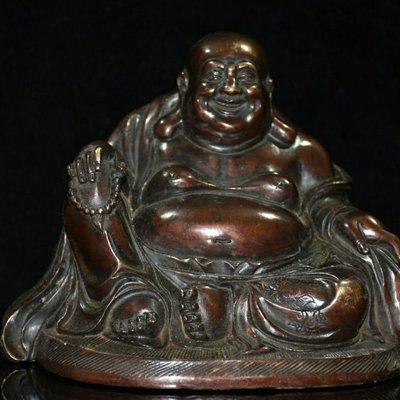 現貨熱銷-【紀念幣】純銅彌勒佛像古玩收藏 純銅純銅彌勒佛佛像擺件 品相如圖