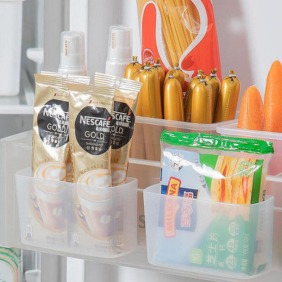 【現貨】日本冰箱側門醬料收納盒廚房透明塑料掛式調料包芥末醬儲物盒批發