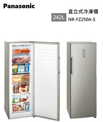 【樂昂客】現貨可議價 含基本安裝 Panasonic 國際牌 NR-FZ250A-S 冷凍櫃 242L 自動除霜
