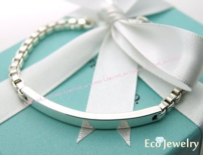 《Eco-Jewelry》【Tiffany&amp;Co】經典 威尼斯ID牌手鍊 純銀925手鍊~專櫃真品 已清洗