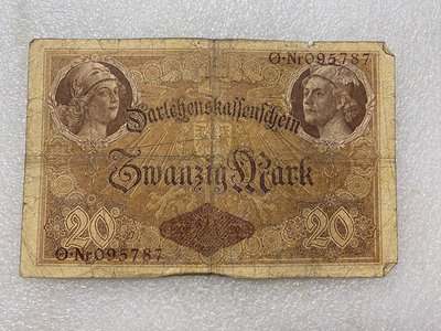 德國1914年20馬克舊紙幣