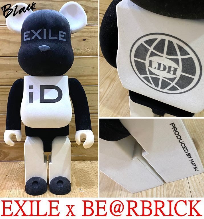 BLACK美中古MEDICOMTOY BE@RBRICK x放浪兄弟EXILE絨布ID