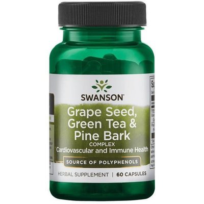 【活力小站】Swanson 葡萄子 葡萄籽 綠茶 & 松樹皮 綜合複方 60顆
