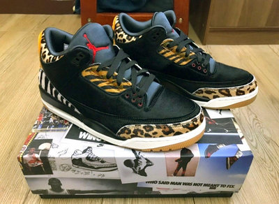 【全新出清】Jordan 3代豹紋動物系列 另附防潮箱與鞋盒（可面交，意者私訊）