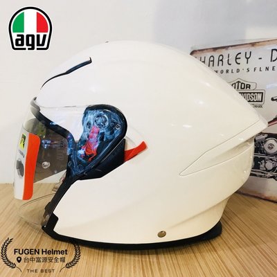 【台中富源】 義大利 AGV K5 JET 四分之三罩安全帽 半罩 內置 內墨片 素色 白色