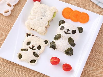 海馬寶寶 可愛熊貓飯糰模具 土司三明治模具 DIY便當模具 造型模具