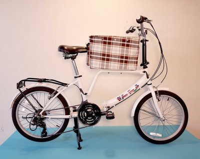 (豪華版) 20吋 21速 SHIMANO (大籃) 寵物腳踏車 (白/粉紅/紅/黑色) 含中柱架 寵物籃 一大一小箱寄