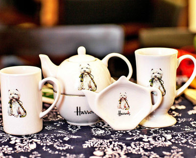 茶藝師 英國harrods哈羅斯陶瓷杯馬克杯情侶杯茶壺茶包碟高腳杯圓碟骨瓷