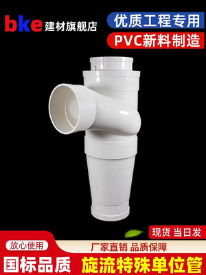 ~爆款熱賣~PVC三通 旋流器預埋110四通可調降噪消音內螺旋特殊排水單立管件