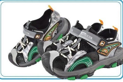 ＊㊣品 ￼TOPUONE童鞋 17-22.5cm 護趾輕量紓壓防滑運動涼鞋 622807黑綠(鞋之誠）
