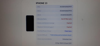 5G 蘋果 Apple iPhone13 13 A15 128GB 手機零件機 品相如圖 狀況: 不開機 拆機 無背蓋