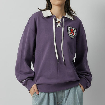 Adidas 女 紫色 抽繩 設計 休閒 日常 上衣 長袖 IN1093