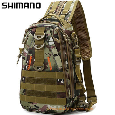 Shimano 新款戶外軍用帆布背包防水戰術背包運動野營徒步旅行釣魚背包狩獵包