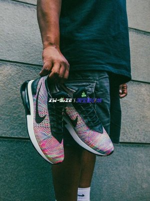 KK精選 專柜正品Nike/耐克Air Max Flyknit Racer男彩虹編織氣墊鞋DJ6106