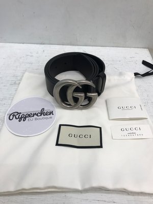 Gucci 銀色 雙G頭 復古 素面 真皮 皮帶 全新正品 男裝 歐洲精品