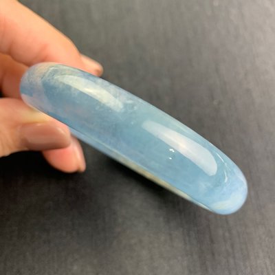 A好貨-天然 海水藍寶 手鐲 52圈口 顏色重 晶體透 現貨 實拍 一物一拍
