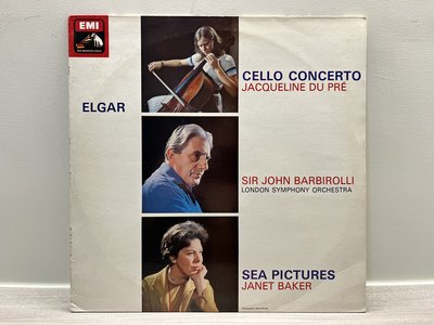 晨雨黑膠【古典】(留聲機百大)英版EMI,後期彩郵狗, Elgar-Cello Concerto : Du Pre