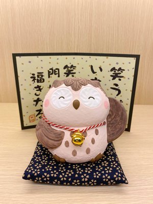 日本笑福迎門貓頭鷹陶瓷擺飾，附盒裝～最特別的禮物都在奧爾思～