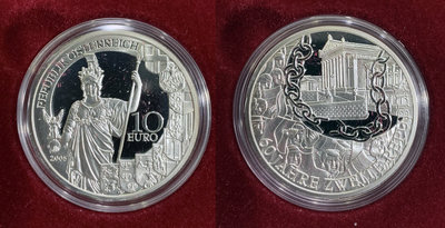 全新2005年奧地利第二共和國60周年10歐元紀念銀幣-PROOF- KM# 3121