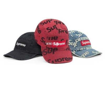 特賣- 潮牌2021SS Supreme Frayed logos denim camp cap 老帽