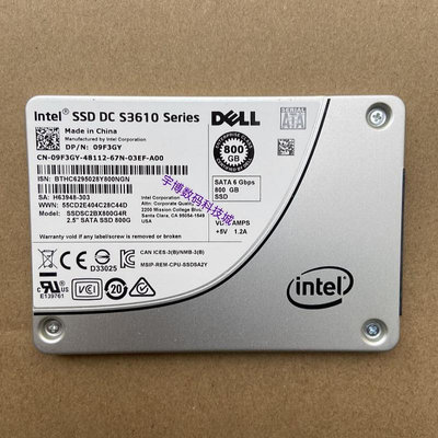 DELL 09F3GY 800G SSD SATA 6G 2.5固態硬碟Intel DC S3610 800GB