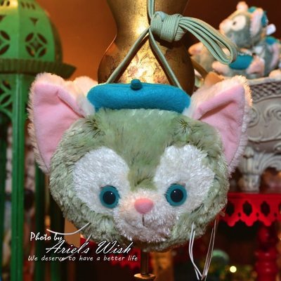 ArielWish日本東京迪士尼畫家貓Gelatoni傑拉東尼小貓咪票卡夾大頭零錢包斜背包票卡夾悠遊卡套-最後一個絕版品