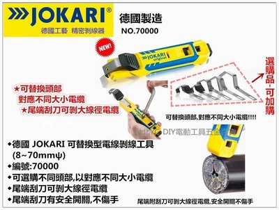 【台北益昌】德國製 JOKARI Allrounder NO.70000 可替換式剝線器 電纜剝皮刀