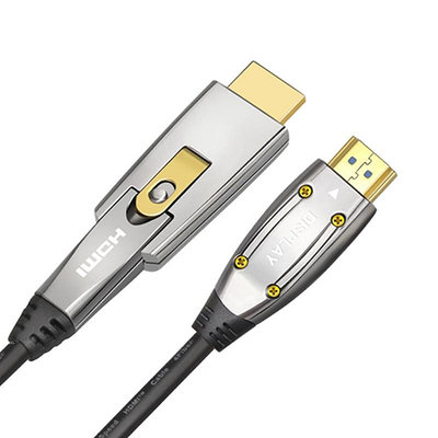 【易控王】8~60米HDMI光纖工程線 18Gbps 4K 易佈線 可穿管 合金外殼(30-363-05)