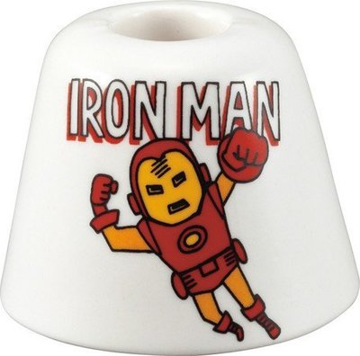 日本製 牙刷架 鋼鐵人 筆架 筆筒 陶瓷 陶器 裝飾品 MARVEL Iron Man 正版 J00015237