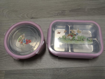 可愛風 彼得兔不鏽鋼隔熱野餐盒 分格便當盒 粉色收納盒PeterRabbit 台灣製