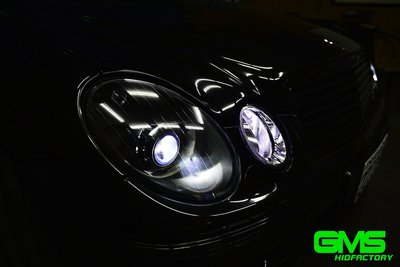02GAMMAS-HID 嘉瑪斯台中廠 賓士Benz w211 03 04 05 06年 E系列 魚眼大燈移植