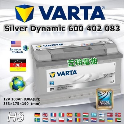 【電池達人】德國 正廠電池 VARTA H3 華達 汽車電瓶 60044 舊換新 特價賣場 60038 12V100AH