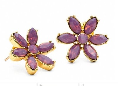 【美國精品館】COACH 96584 FACETED FLOWER STUD EARRING (紫) 花朵耳環~1,680含運