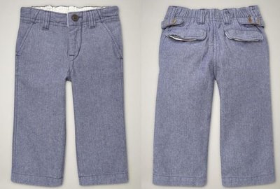 【B& G童裝】正品美國進口GAP Herringbone pants人字紋形藍色長褲18-24mos