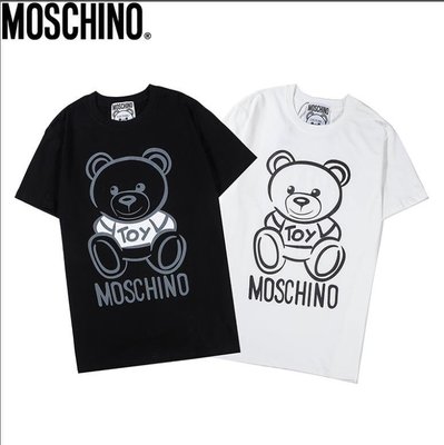 【熱賣精選】MOSCHINO 莫斯奇諾 小熊 短袖上衣 短袖t恤 黑白色 男女同款 情侶款