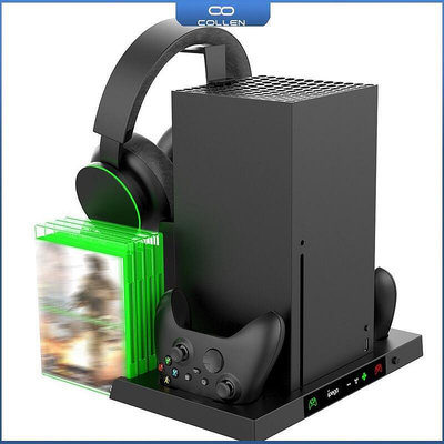 Pg-xbx023 Xbox Series X多功能充電主機散熱風扇底座手柄座Type C充電帶耳機支架