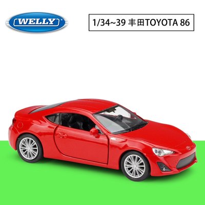 現貨汽車模型機車模型擺件WELLY威利1：36豐田TOYOTA86仿真合金汽車模型回力車玩具收藏擺件Toyota