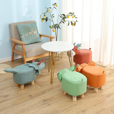 卡通小凳子門口家用換鞋凳創意兒童板凳可愛動物沙發矮凳實木大象