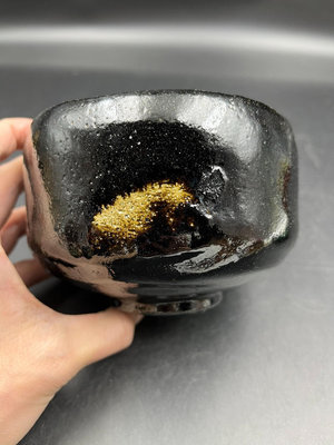 日本 樂燒·抹茶碗·黑樂·2096