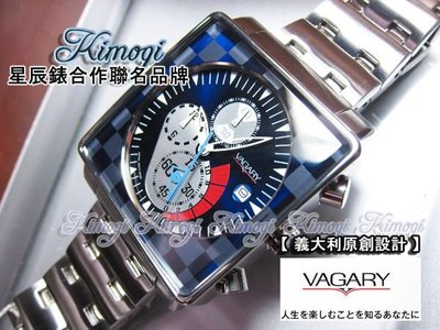 義大利設計品牌 VAGARY【CITIZEN星辰錶製造】格紋設計靈感~原價5900元
