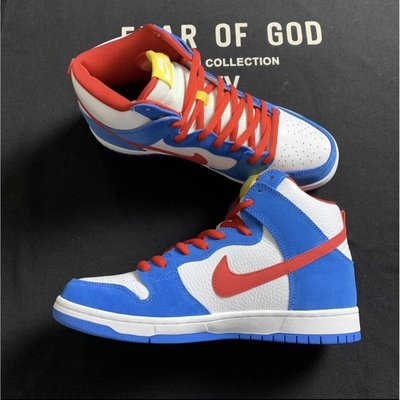 【正品】Nike SB Dunk High Pro 白藍紅 哆啦A夢機器貓 籃球 運動 CI2692-400潮鞋