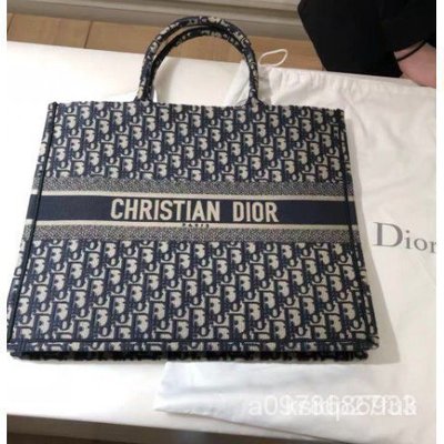【日本二手】Dior Book Tote Oblique刺繡帆布 購物袋 手提包