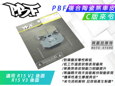 PBF C版 來令片 運動 陶瓷複合材 煞車來令 煞車皮 來令 暴力虎 適用 R15 V2 R15 V3 後面