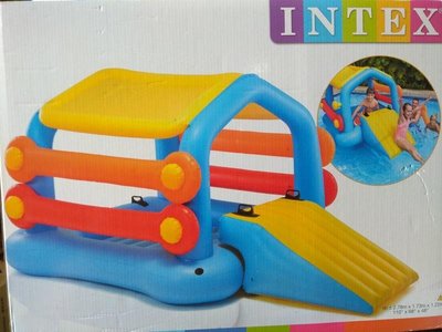 ((囤貨王))INTEX58294小屋造型水上充氣玩具 溜滑梯 充氣泳池 嬰幼兒 兒童泳池 戲水池 游泳 可遮陽