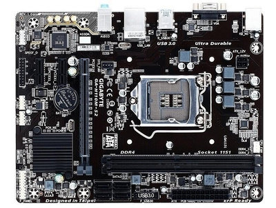 Gigabyte技嘉 H110M-S2 式機主板支持LGA1151 針腳 DDR4