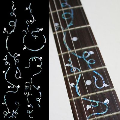 園之屋 日本製 Inlay sticker 珍珠白色 花園藤蔓 琴格貼紙 民謠吉他 電吉他