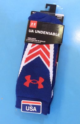 **[小小pen運動襪子]---UA Undeniable 舒適籃球襪~~中筒襪(紅黑色)
