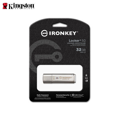 金士頓 32G IronKey Locker+ 50 加密 隨身碟 金屬外殼 公司貨 (KT-IKLP50-32G)