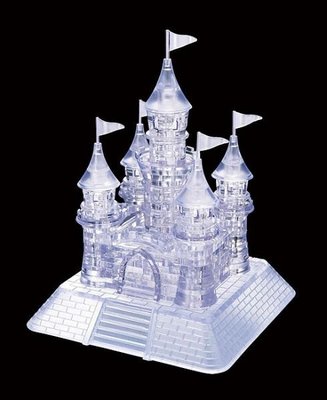 缺 日本進口拼圖 水晶城堡 105片3D立體塑膠透明水晶拼圖 50115